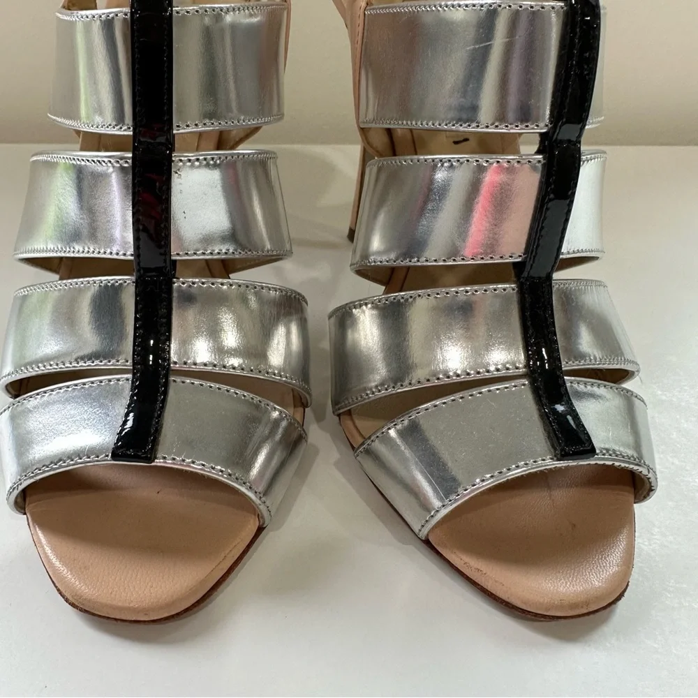 Nicholas Kirkwood Metallic Silver and Nude Heels with Black Details, Size: 37 - Picture 13 of 13